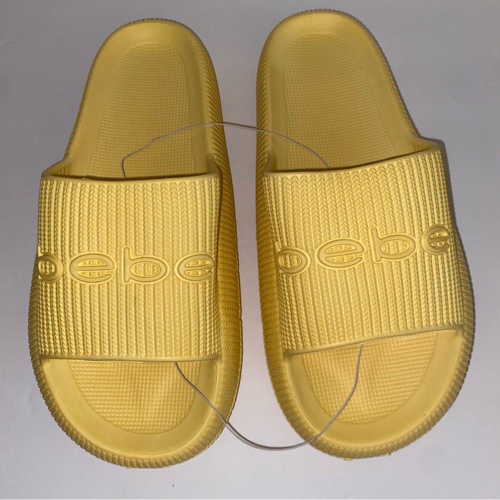 Bebe Sunny Yellow Slide Sandals
